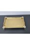 Figured, Metal Handle, Stainless Steel Rectangular Tray Luxury Presentation Tray Light Gold - 6