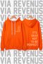 It's Okay Printed Unisex Orange Wide Fit Hoodie Sweatshirt - 3 Thread Fleece Hood Lining with White Thread Detail