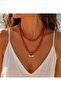 Coral Line Handmade Eye-Pointed Bead Necklace