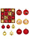 (ec395 Red) 44-piece Christmas Painted Ball Gift Sets, Christmas Tree Ornament Sets, suitable for Christmas trees, outdoor gardens, and indoor holiday decorations