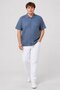 Men Regular Fit Textured Short Sleeve Casual Shirt, Light Blue - 4