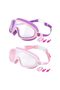A two swimming goggles for children and teenagers aged 3 to 15, featuring anti - fog, UV protection, wide vision, and waterproof properties...