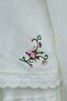 Cross-Stitch Embroidered Scalloped Sleeve Elasticized Lace-Up Skirted Linen Kimono Set -White - 6