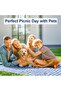 Picnic blanket/beach mat - 200×200cm - Waterproof & sandproof - For beach & outdoor activities - Foldable w/straps (black & white checkered pattern) - 4