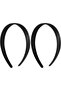 Solid Wide Headbands for Women and Girls - Black - Set of 2