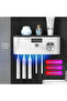 UV toothbrush holder | Toothbrush sterilizer | Toothpaste holder | Wall-mounted | Cleaning | Bathroom - Gray - 2