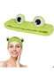 Frog-shaped makeup headband/facial cleansing headband, suitable for girls and women, green.