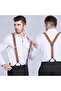 Men's Elastic Y-Back Suspenders, Adjustable Non-Slip 6-Buckle Pants Holder (Green) - 3