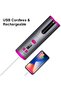 Automatic Cordless Rechargeable Curling Iron (pink, 19cm), anti-scalding 6-temp portable curler with timer. - 3