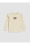 Ecru Ruffled Embroidered Baby Girl T-Shirt - 3