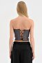Women's Corset with Covered Bust Part and Stone Detailing - 2