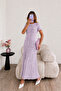 Shimmering Pocketed Pleated Short Sleeve Maxi Dress - 3