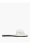 White Bow Detail Flat Sandals