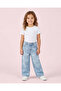 Girls Blue Bow Embroidered Wide Leg Jeans - 2
