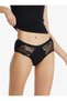 Blackspade Women's Slip Mid-Waist Panties with Lace Private 1311 - Black - 2
