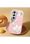 Tecno Camon 40 Compatible Case Camera Protector Pink Silicone Couple Phone Case with Floral Pattern - 2