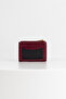 Womesy Genuine Leather Stitched Card Holder Claret Red - 3