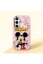 Samsung Galaxy S25 Compatible Case Camera Protector Pink Silicone Couple Phone Case with Character Pattern