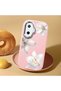 Poco F7 Compatible Case Camera Protector Pink Silicone Couple Phone Case with Floral Pattern - 2