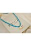 Ykl137 Marquette Stone Cord Knitted Necklace