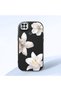 Poco C31 Compatible Case Camera Protector Black Silicone Couple Phone Case with Floral Pattern