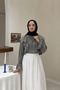 Women's Gray Flounce Shirt - 3