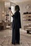 Lace-Up Tencel Black Tunic Pants Double Set - 2
