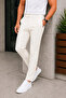 Men's Off-White Slim Fit Lycra Side Pocket Ankle Length Plain Fabric Trousers - 2