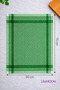Cotton Grass Green Colored Checkered 4-Piece Napkin, Drying Cloth, Feeding Mat - 3