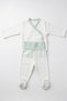 Organic Baby Hospital Release Set of 3: Double-Breasted Top with Gloves, Bottom with Booties, Knotted Beanie - 3