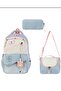 A+ Quality Girls Primary School Blue Orthopedic 3-Piece Set with Pen Holder, Foil-Lined Lunch Bag, 4 Compartments 517 - 2