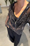 Pul Embroidered Hooded Zippered Cardigan - Black - 3