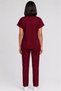 Women's V-Neck Bat Sleeve Beige, Cobalt Blue, Burgundy, Navy Blue, Black Lycra Belinda Fabric Scrubs Set - 5