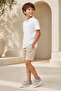 Children's Unisex White Short Sleeve Polo Collar T-Shirt 100% Cotton Lakos Fabric - 2