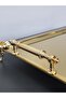 Figured, Metal-Handled, Stainless Steel Rectangular Tray Luxury Presentation Tray North Gold - 2