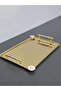 Figured, Metal Handle, Stainless Steel Rectangular Tray Luxury Presentation Tray North Gold-Silver