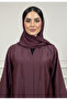 Textured Panel Abaya|Silk-Blend Fabric - 3