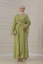Bolero Detailed Defne Dress with Buckle Detail-Green - 2