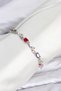 Brass Silver Color Mix Color Zircon Stone Flower Model Women's Bracelet - 3