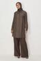 Shirt Collar Viscose Tunic 46698 - 2