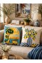 Set of 2 Mediterranean Lemon Themed Decorative Throw Pillow Covers |   Vespa and Lemon Vase Digital Printed Modern Pillowcase