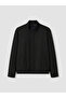 Black Regular Fit Stand Collar Men's Bomber Jacket