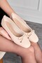 Daily Women's Ballerina Shoes Oval Toe Bow Comfortable Mold Serrated Sole Ballerina Shoes 112 - 3