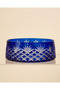 Crystal Cut Handcrafted Blue Glass Bowl Tableware Presentation Bowl - 2