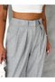 Women's High Waist Pleated Detailed Cuffed Cuff Loose Woven Fabric Trousers - 2