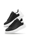Zrk-X500 High Quality Thick Sole Alexandre Model Lace-Up Black and White Men's Sneakers