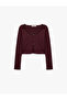 Athlete Detailed Buttoned Layered Long Sleeve Crew Neck Camisole T-Shirt - 6