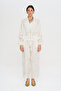 Women's Embroidered Zippered 100% Linen Ecru Bomber Jacket - 3