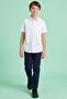 Solid Shirt with Classic Collar and Short Sleeves - 2