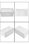 Storage Baskets Set of 8 Plastic Storage Baskets Hollow Rectangular Storage Boxes with Handle Storage Bins for Office Bathroom Bedroom Home & Kitchen(White) - 6